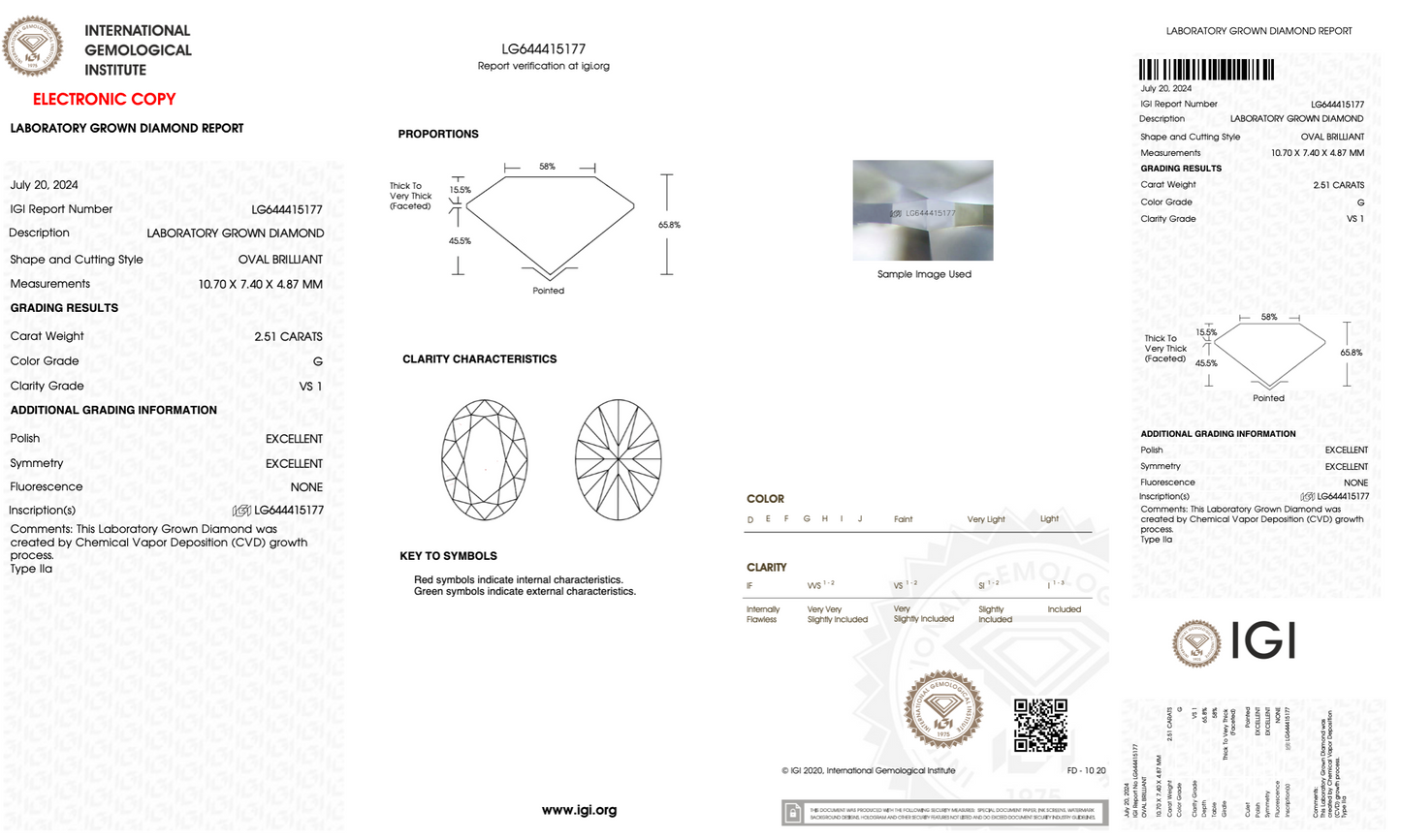 2 CT Oval Cut Lab-Grown Diamond IGI Certified