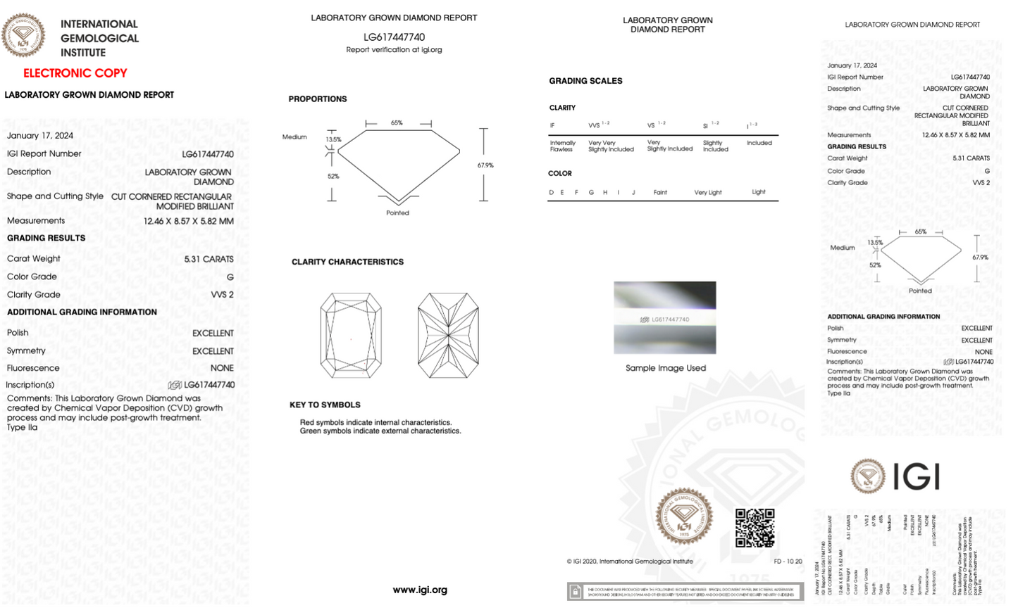5 CT Radiant Cut Lab Grown Diamond IGI Certified