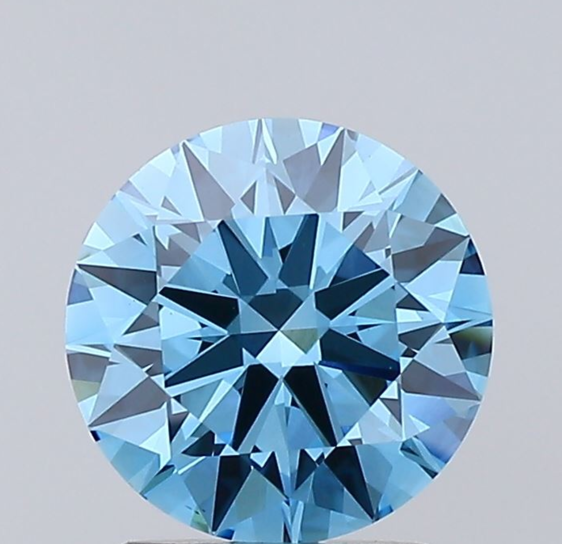 1 CT Fancy Blue Round Cut Lab-Grown Diamond IGI Certified