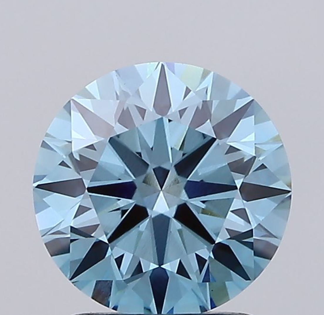 1 CT Fancy Blue Round Cut Lab-Grown Diamond IGI Certified