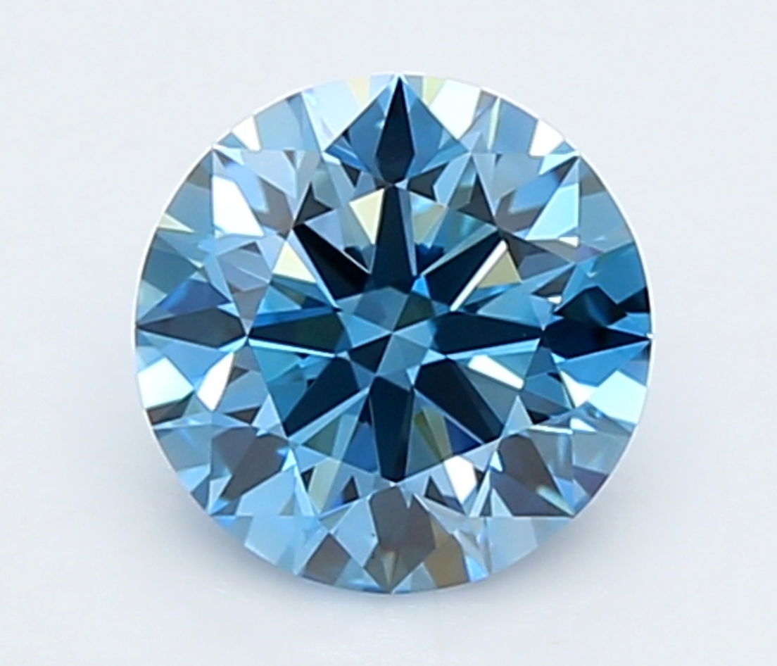 1 CT Fancy Blue Round Cut Lab-Grown Diamond IGI Certified
