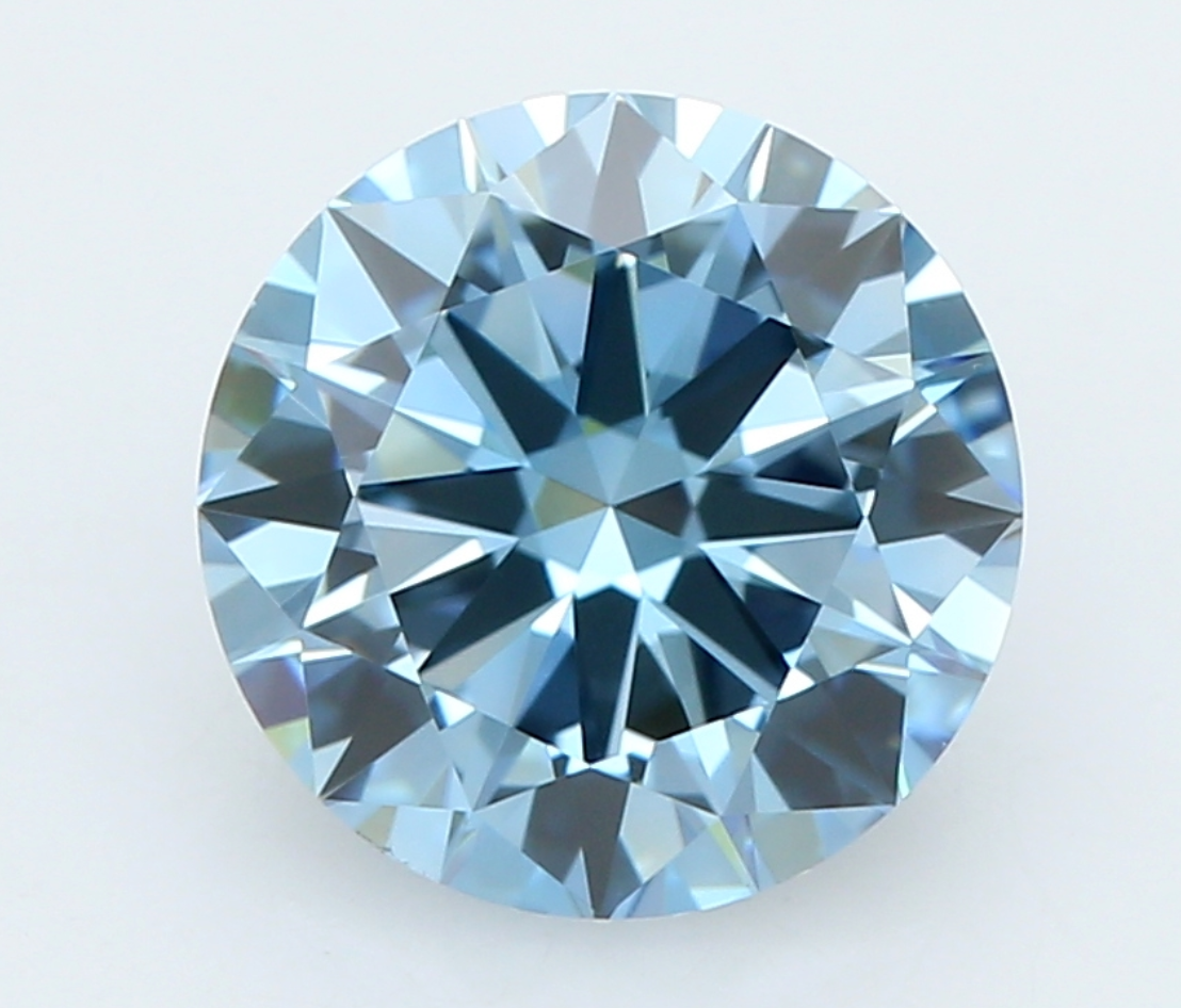 1 CT Fancy Blue Round Cut Lab-Grown Diamond IGI Certified
