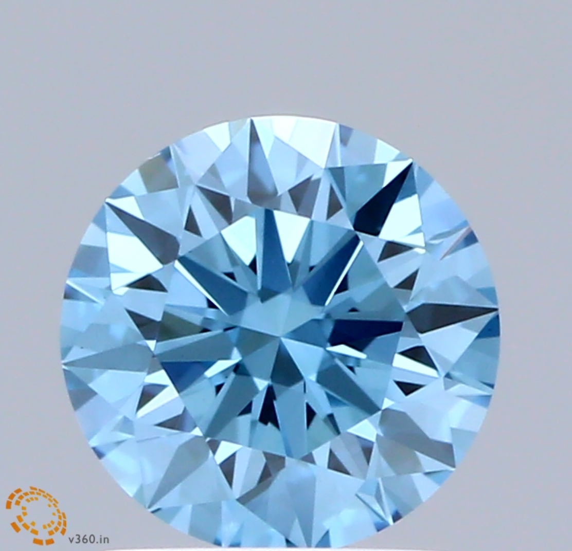 1 CT Fancy Blue Round Cut Lab-Grown Diamond IGI Certified
