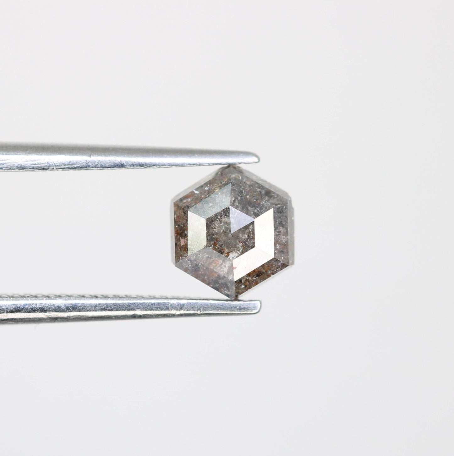 0.90 CT Natural Loose Hexagon Shape Salt and Pepper Diamond | Unique 6.00 x 5.30 mm Hexagonal Cut Gemstone | Perfect for Custom Jewelry
