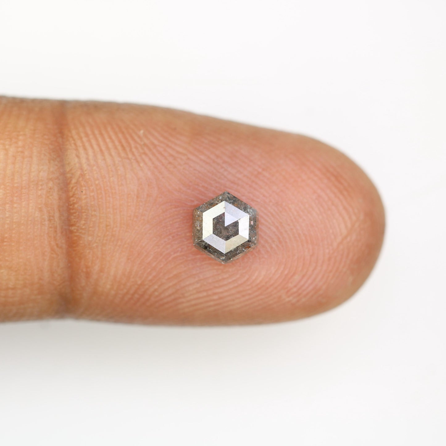 0.90 CT Natural Loose Hexagon Shape Salt and Pepper Diamond | Unique 6.00 x 5.30 mm Hexagonal Cut Gemstone | Perfect for Custom Jewelry