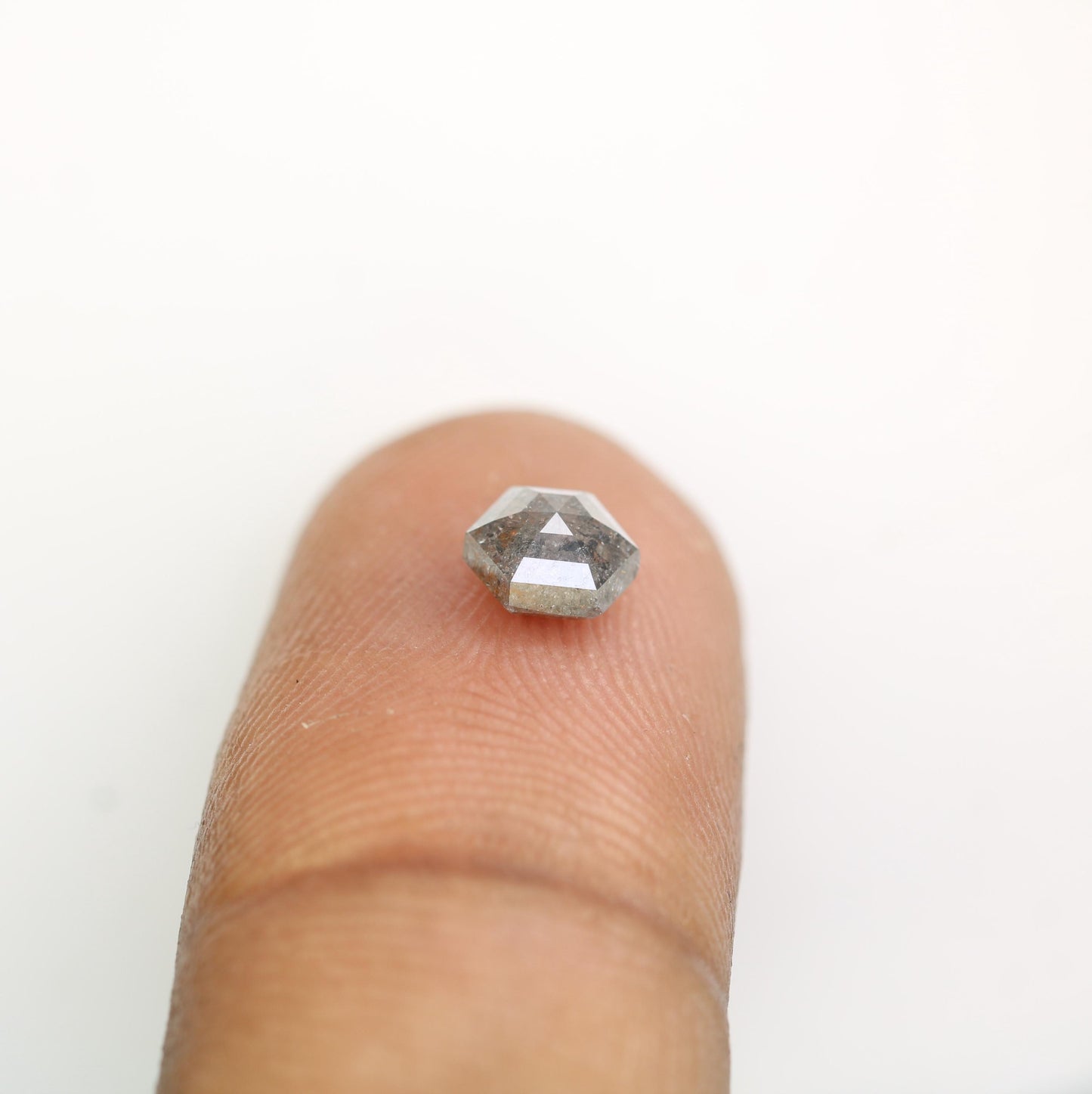 0.90 CT Natural Loose Hexagon Shape Salt and Pepper Diamond | Unique 6.00 x 5.30 mm Hexagonal Cut Gemstone | Perfect for Custom Jewelry