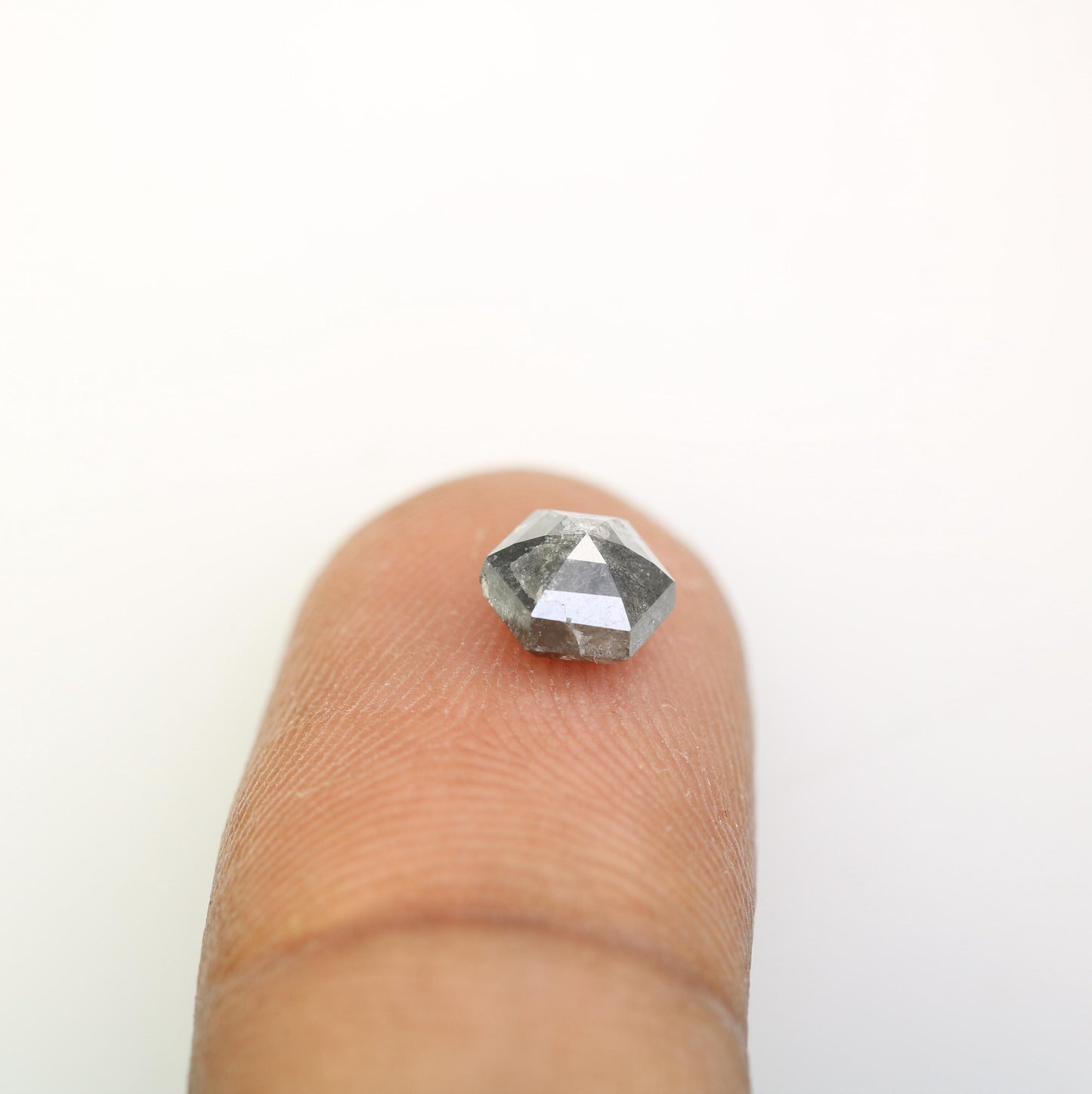 1.28 CT Natural Loose Hexagon Shape Salt and Pepper Diamond | Unique 6.60 x 5.70 mm Hexagonal Cut Gemstone | Ideal for Custom Jewelry