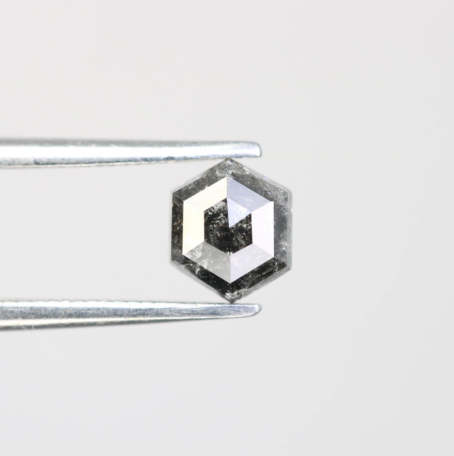 0.72 CT Natural Salt and Pepper Loose Hexagon Diamond | Unique 5.70 x 4.90 mm Hexagonal Cut Gemstone for Custom Jewelry | Artisan Quality