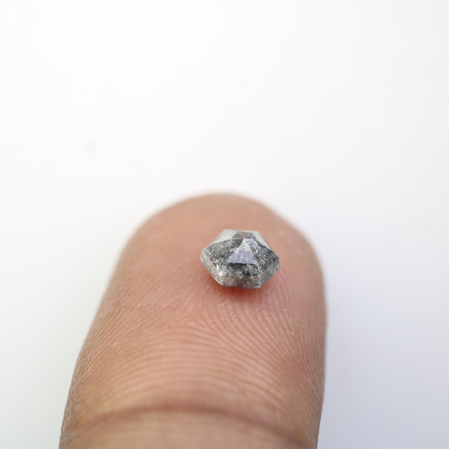 0.85 CT Natural Loose Salt and Pepper Hexagon Cut Diamond | Fancy Engagement Ring Gemstone | 5.70 x 5.00 x 3.30 mm | Rustic Wedding Jewelry