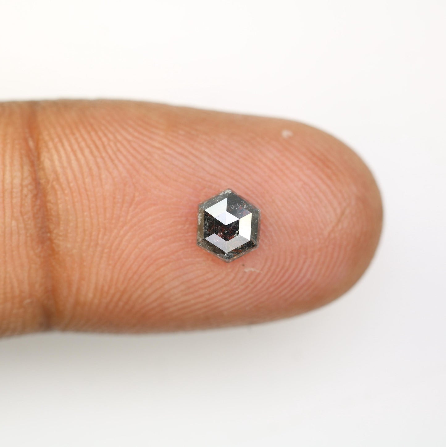 0.72 CT Natural Salt and Pepper Loose Hexagon Diamond | Unique 5.70 x 4.90 mm Hexagonal Cut Gemstone for Custom Jewelry | Artisan Quality