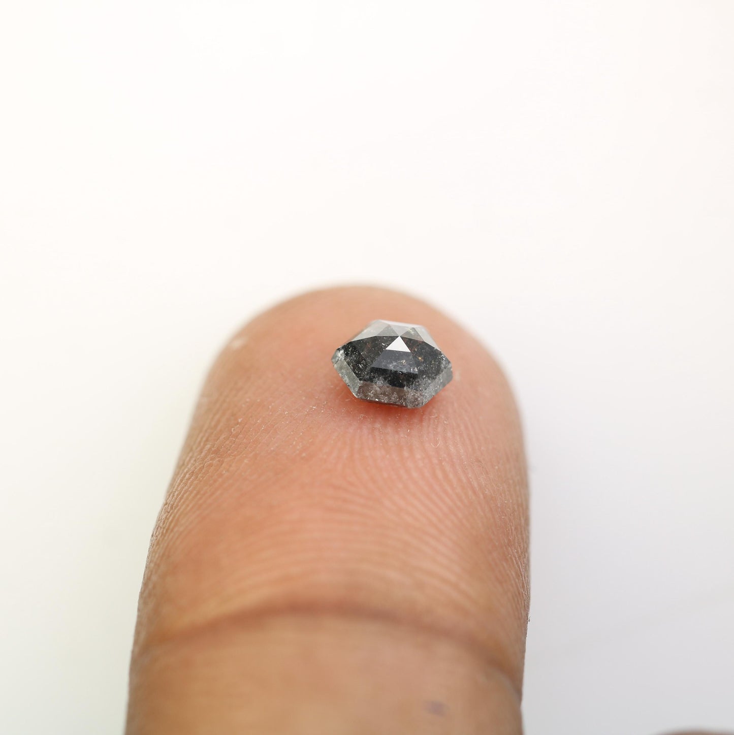 0.72 CT Natural Salt and Pepper Loose Hexagon Diamond | Unique 5.70 x 4.90 mm Hexagonal Cut Gemstone for Custom Jewelry | Artisan Quality