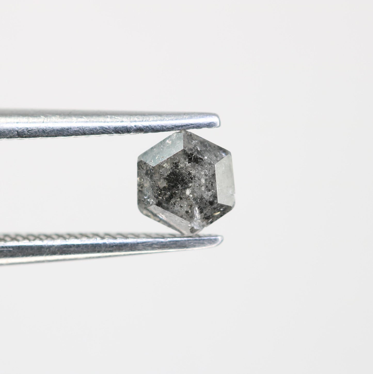 0.50 CT Natural Salt and Pepper Loose Hexagon Diamond | Unique Hexagonal Shape Gemstone for Jewelry Making | Artisan Quality