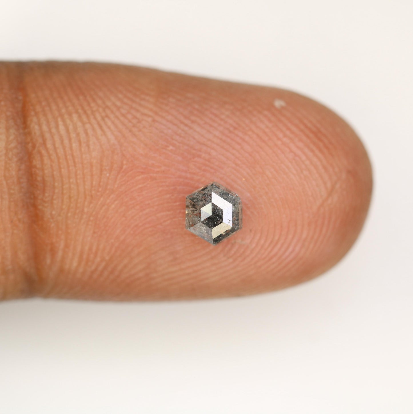 0.50 CT Natural Salt and Pepper Loose Hexagon Diamond | Unique Hexagonal Shape Gemstone for Jewelry Making | Artisan Quality