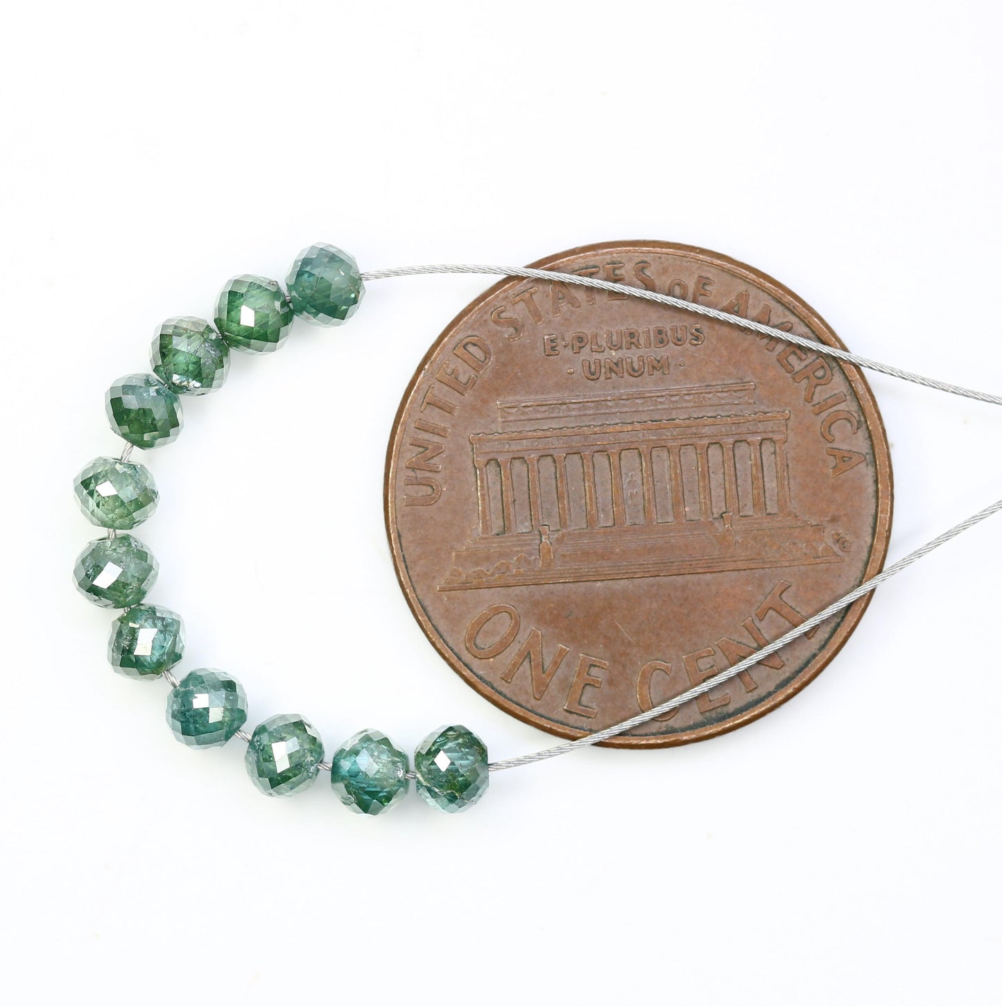 Premium Green Diamond Beads | Authentic Sparkling Gemstone Strands for DIY Jewelry Projects