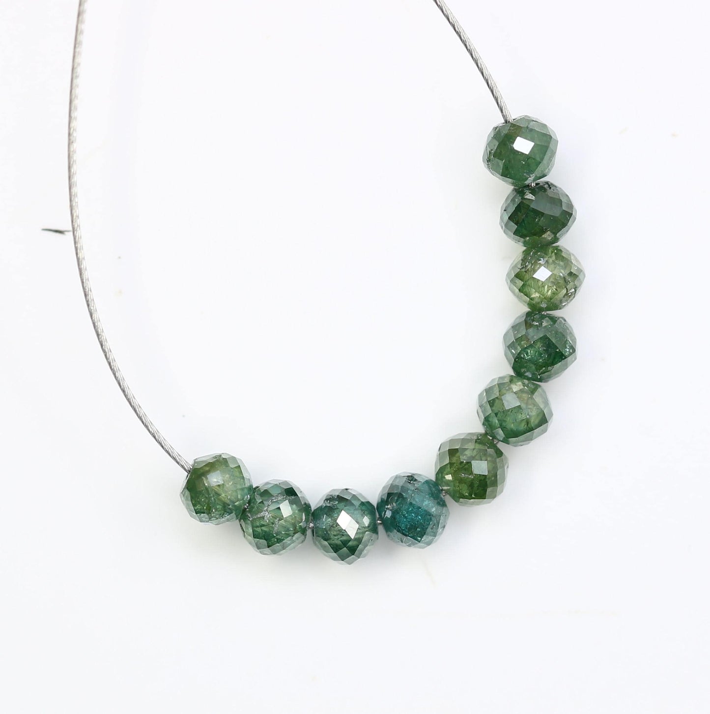 High-Quality Green Diamond Beads for DIY Jewelry | Beautiful Gemstone Strands for Crafting