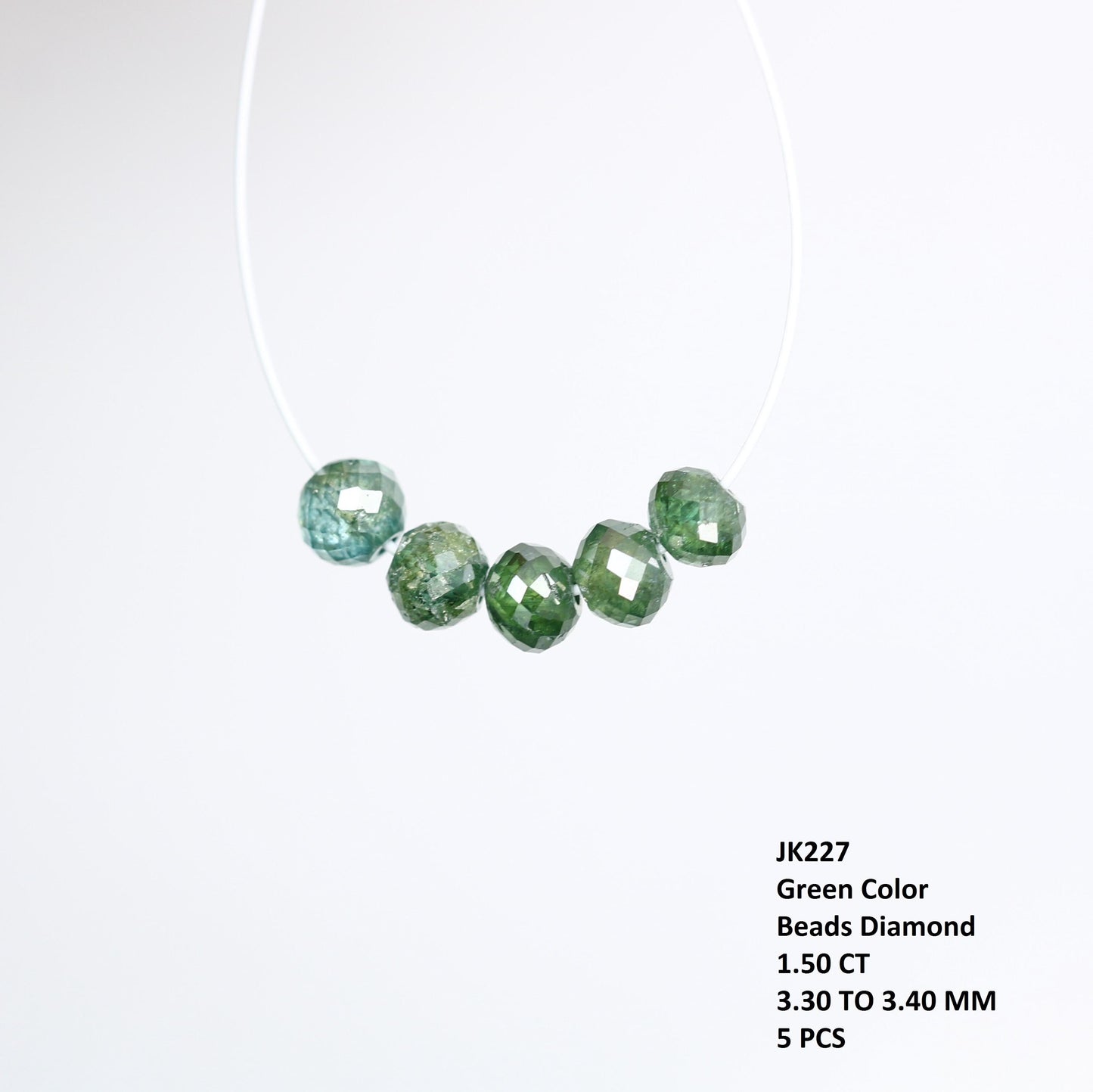 Premium Green Treated Diamond Beads for Jewelry Making | Sparkling Gemstone Strands for DIY Necklaces and Bracelets | Unique Artisan Beads