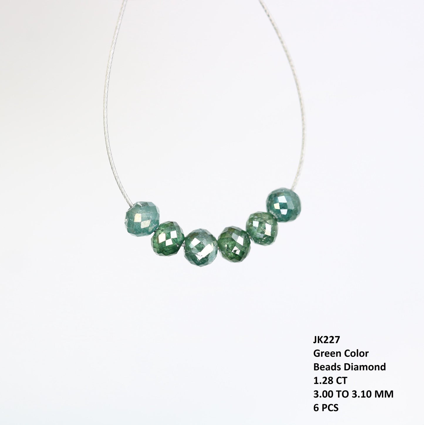 Custom Green Treated Diamond Beads | Sparkling Gemstone Supplies for Necklaces & Bracelets