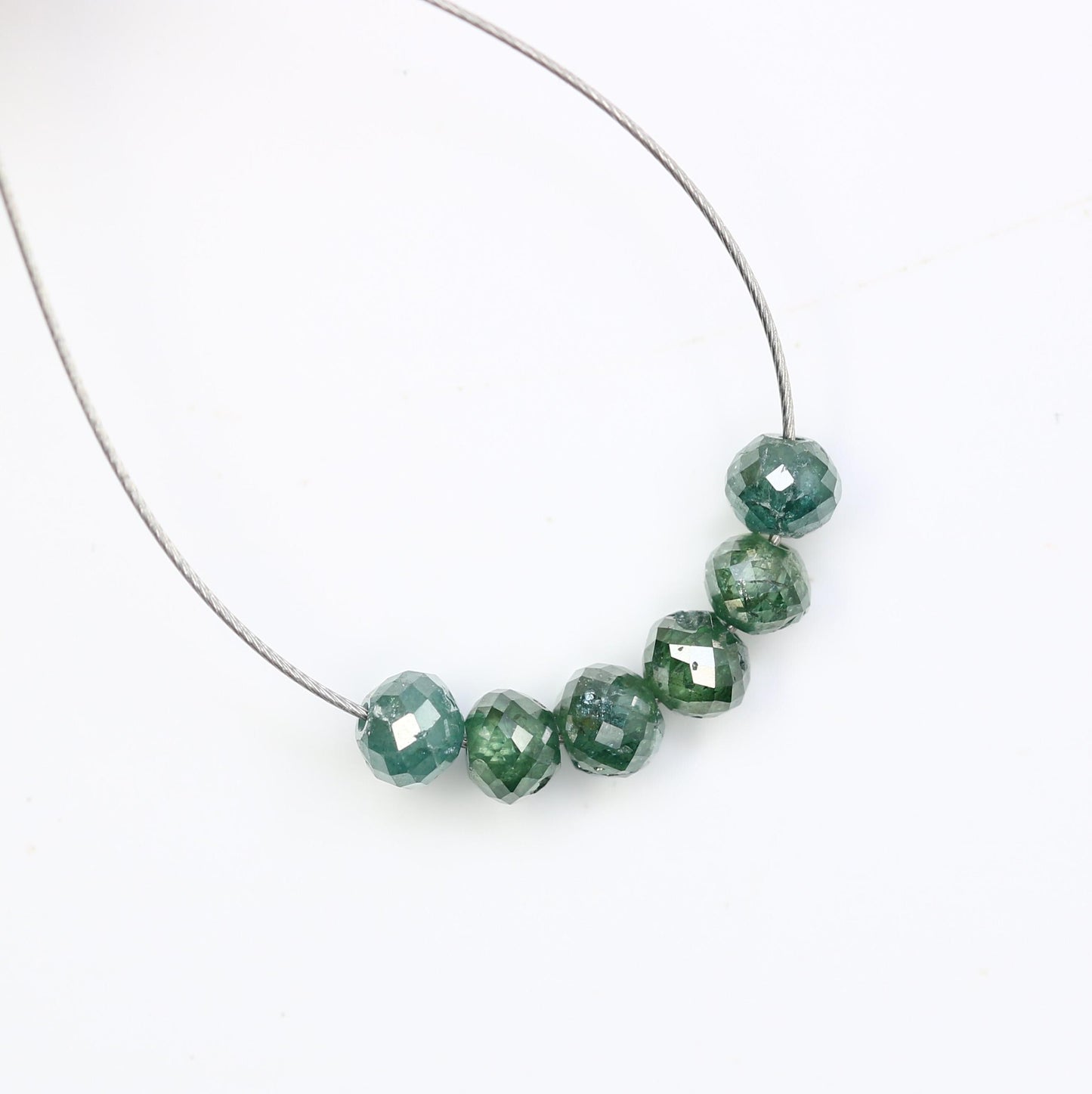 Custom Green Treated Diamond Beads | Sparkling Gemstone Supplies for Necklaces & Bracelets