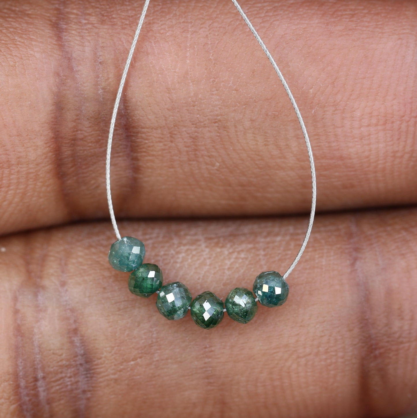 Custom Green Treated Diamond Beads | Sparkling Gemstone Supplies for Necklaces & Bracelets