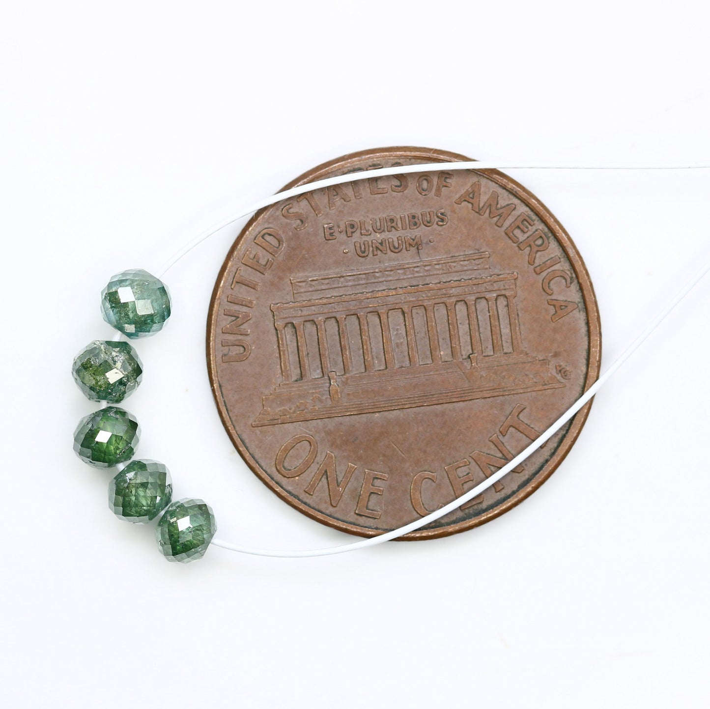 Premium Green Treated Diamond Beads for Jewelry Making | Sparkling Gemstone Strands for DIY Necklaces and Bracelets | Unique Artisan Beads