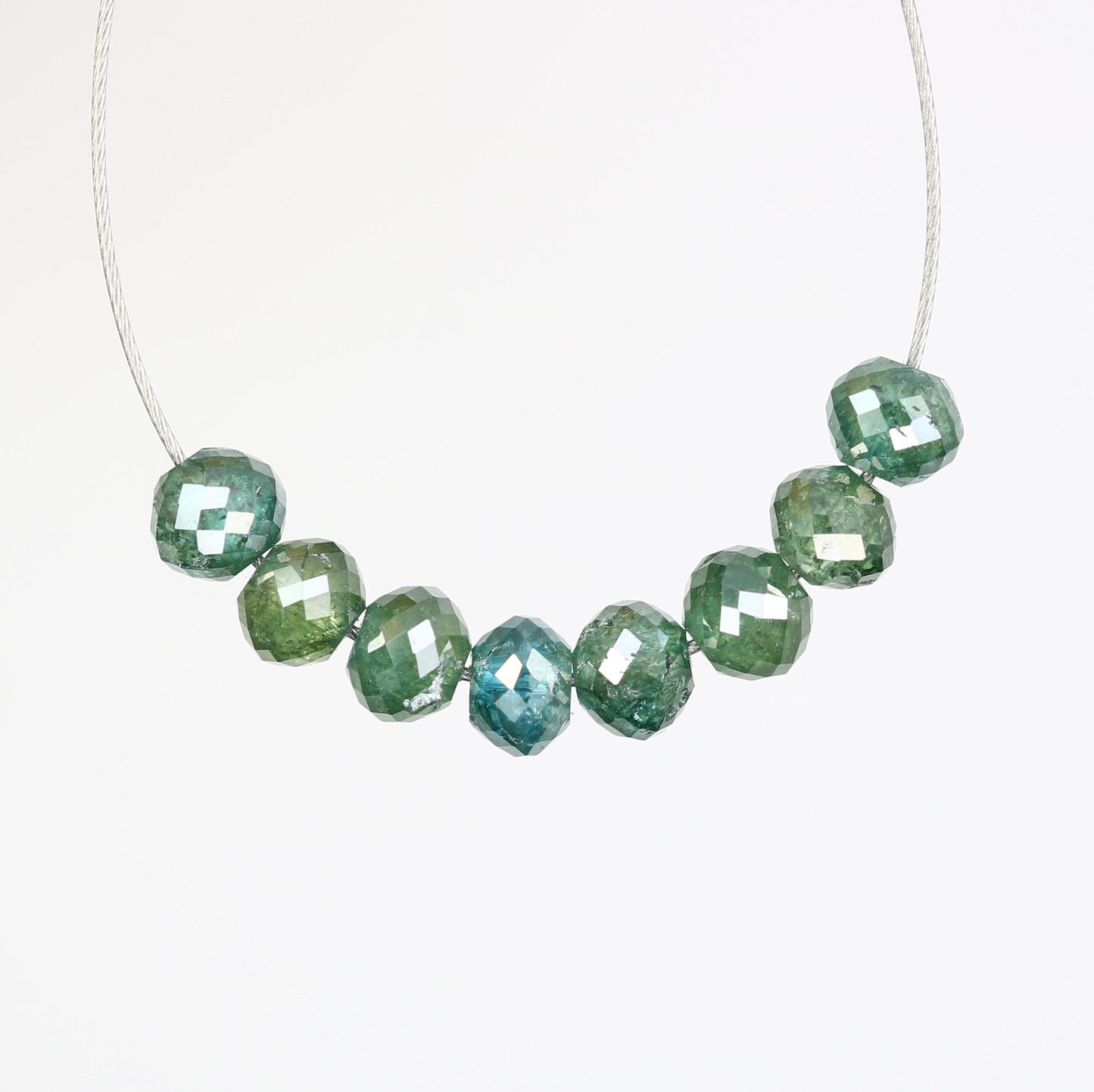 Genuine Green Treated Diamond Beads | High-Quality Gemstone Supplies for Custom Jewelry