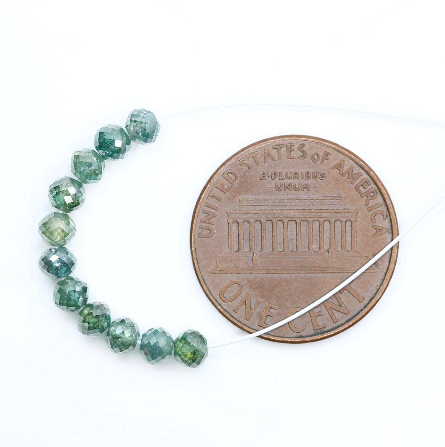 Green Treated Diamond Beads | Premium Sparkling Gemstone Strands for Jewelry Making | DIY Necklace & Bracelet Supplies | Unique Beads