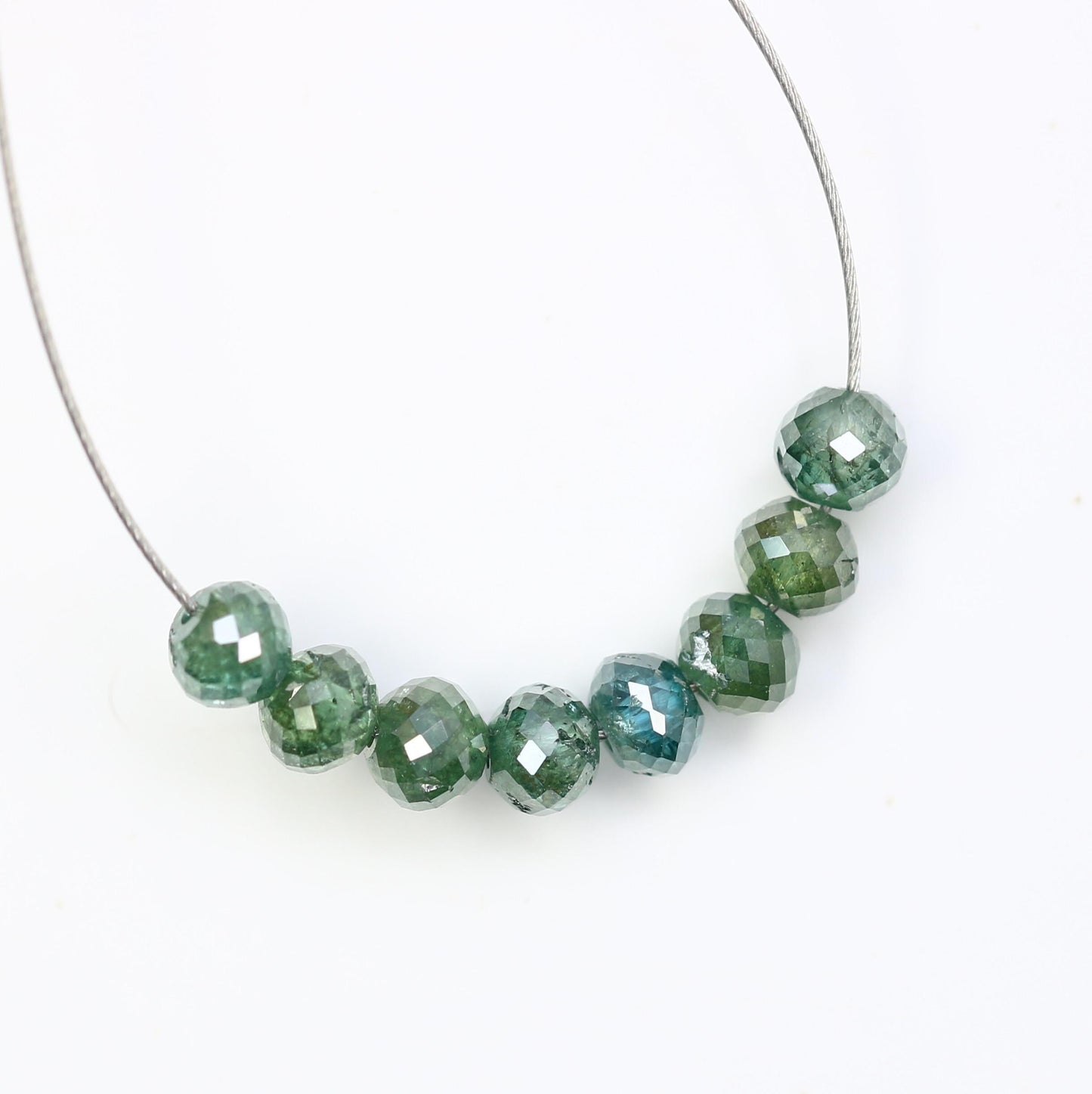 Genuine Green Treated Diamond Beads | High-Quality Gemstone Supplies for Custom Jewelry