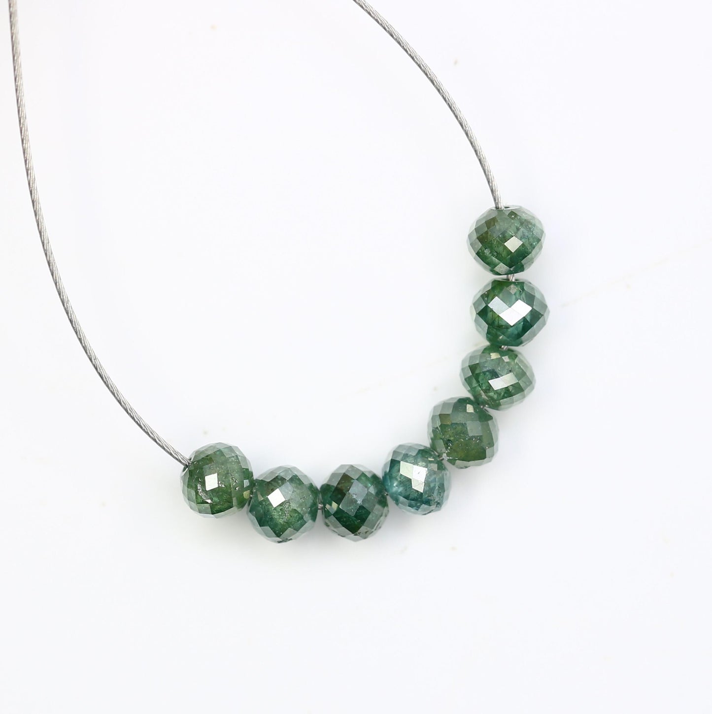 Treated Green Diamond Beads for Jewelry Making | Beautiful Gemstone Strands for Crafting