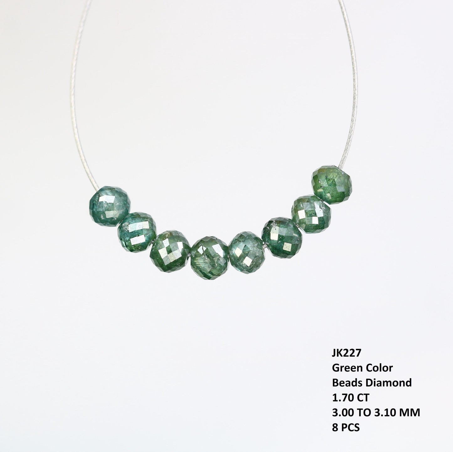Versatile Green Diamond Beads for Jewelry Making | High-Quality Gemstone Strands for Crafting