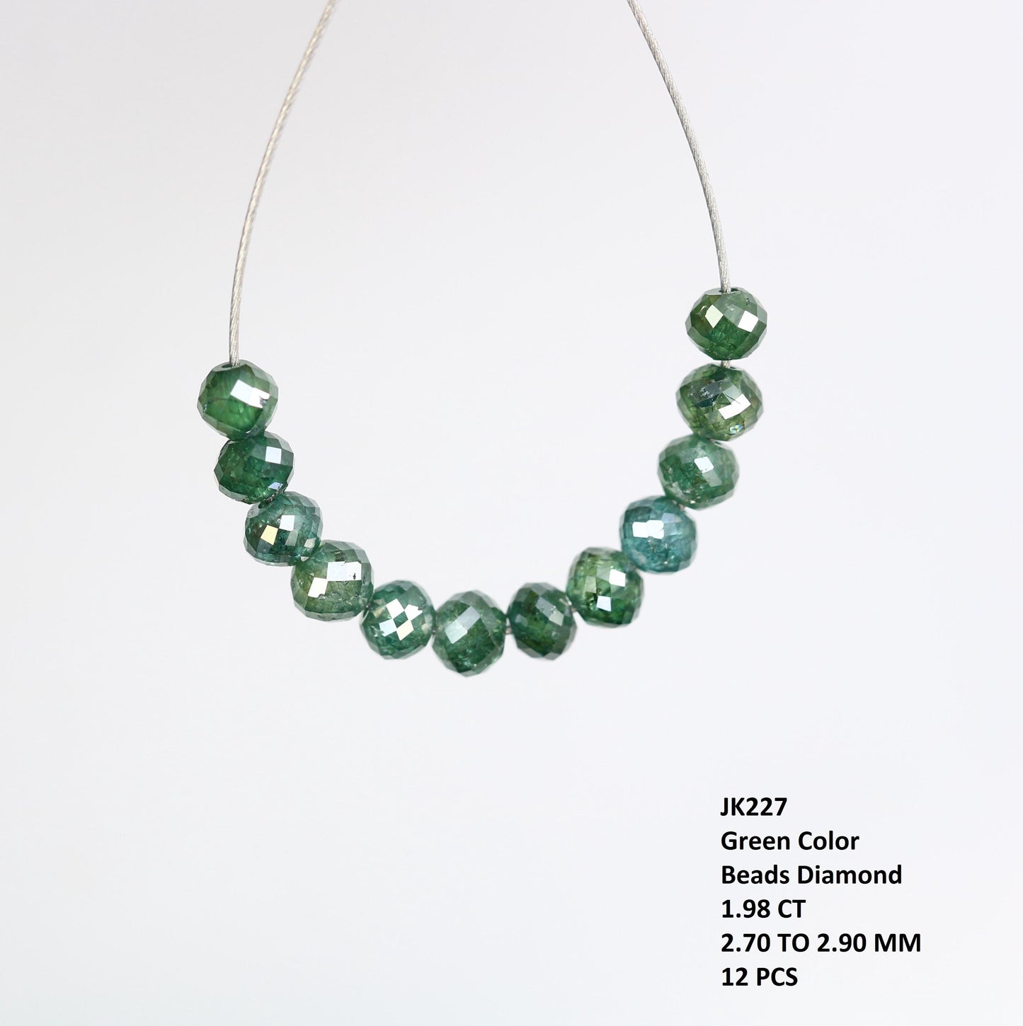 Genuine Green Treated Diamond Beads | Stunning Gemstone Supplies for Handmade Jewelry