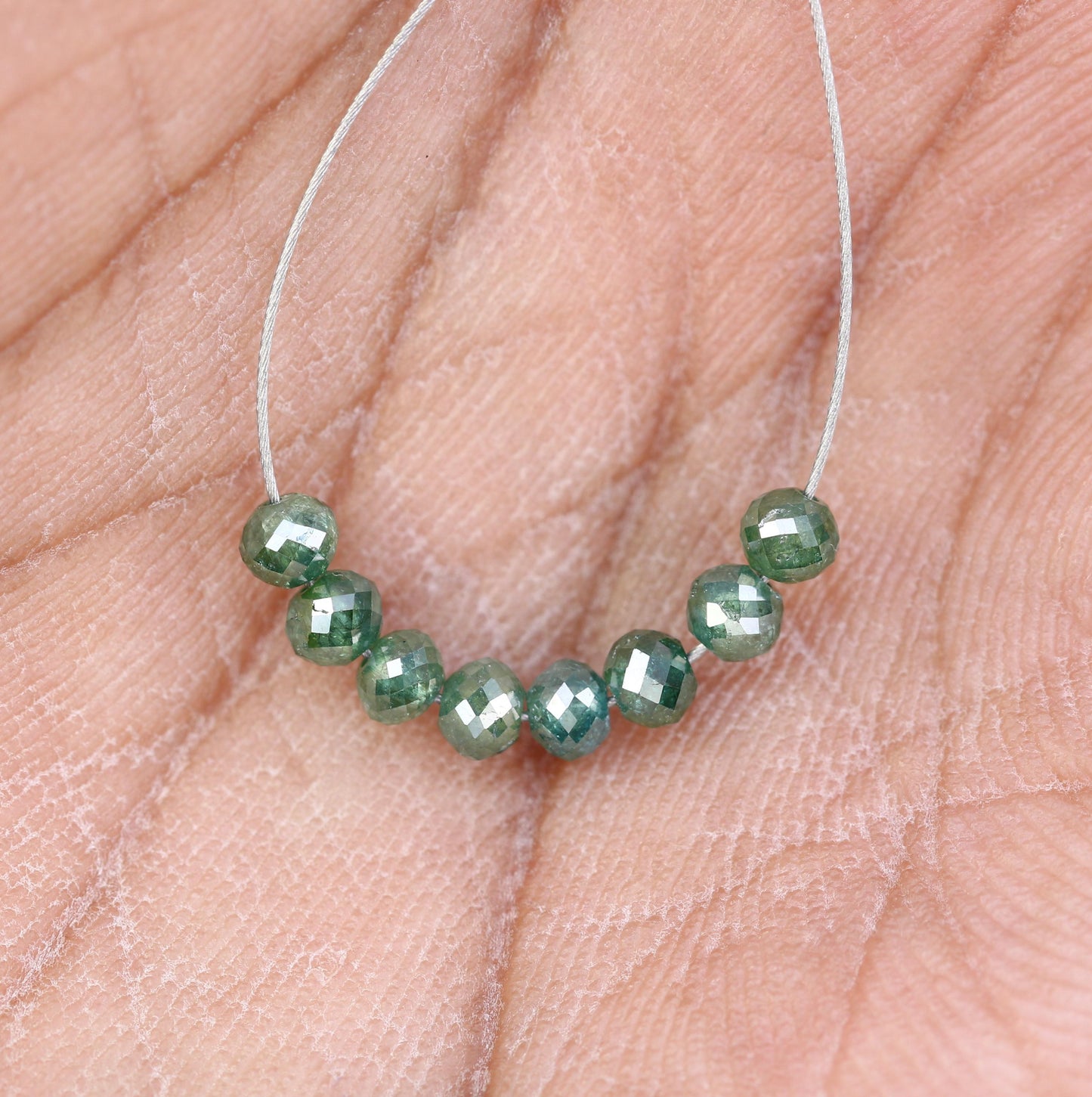 Treated Green Diamond Beads for Jewelry Making | Beautiful Gemstone Strands for Crafting
