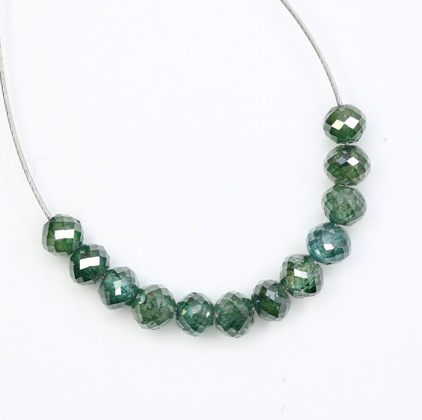 Genuine Green Treated Diamond Beads | Stunning Gemstone Supplies for Handmade Jewelry