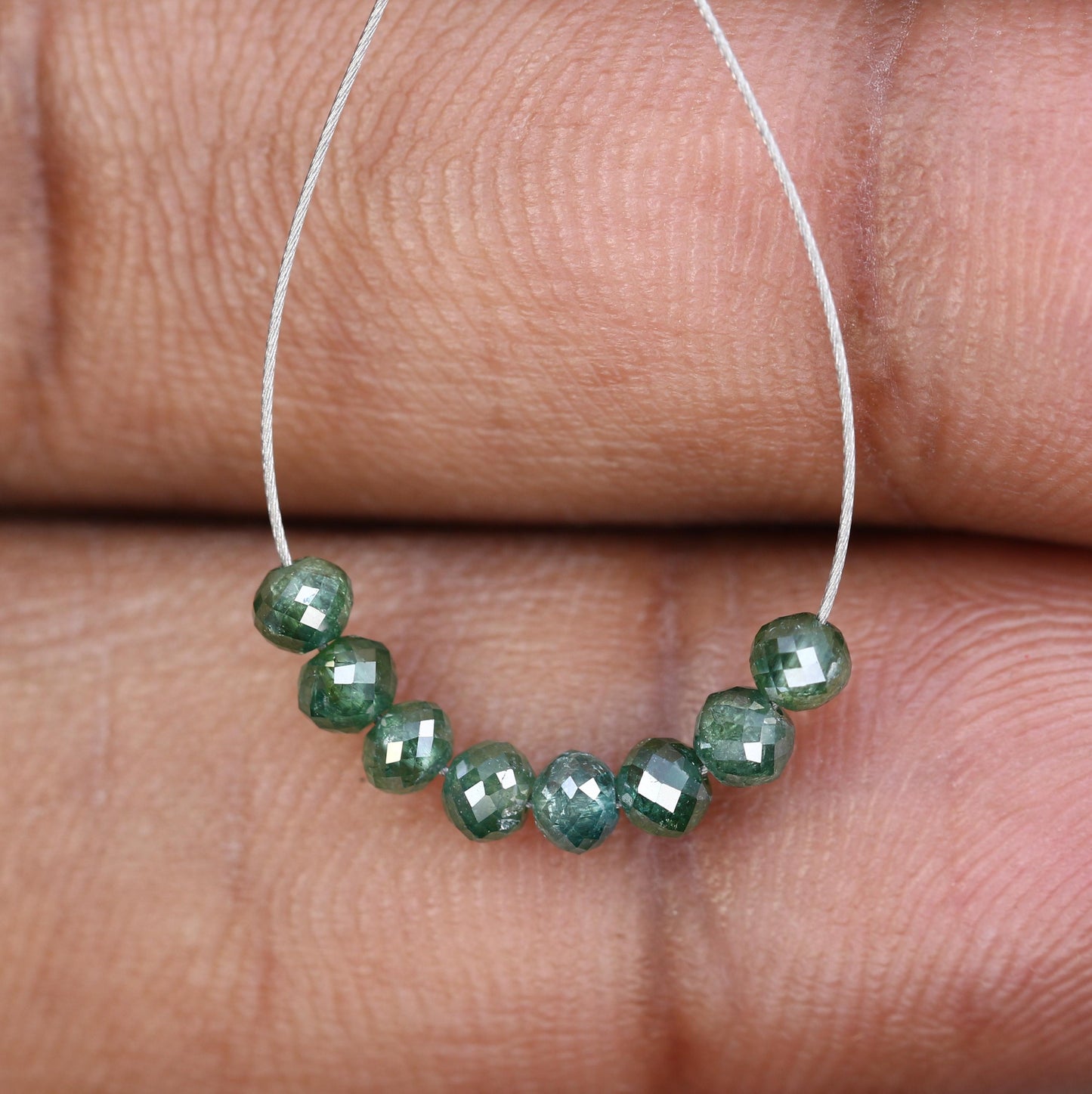 Treated Green Diamond Beads for Jewelry Making | Beautiful Gemstone Strands for Crafting