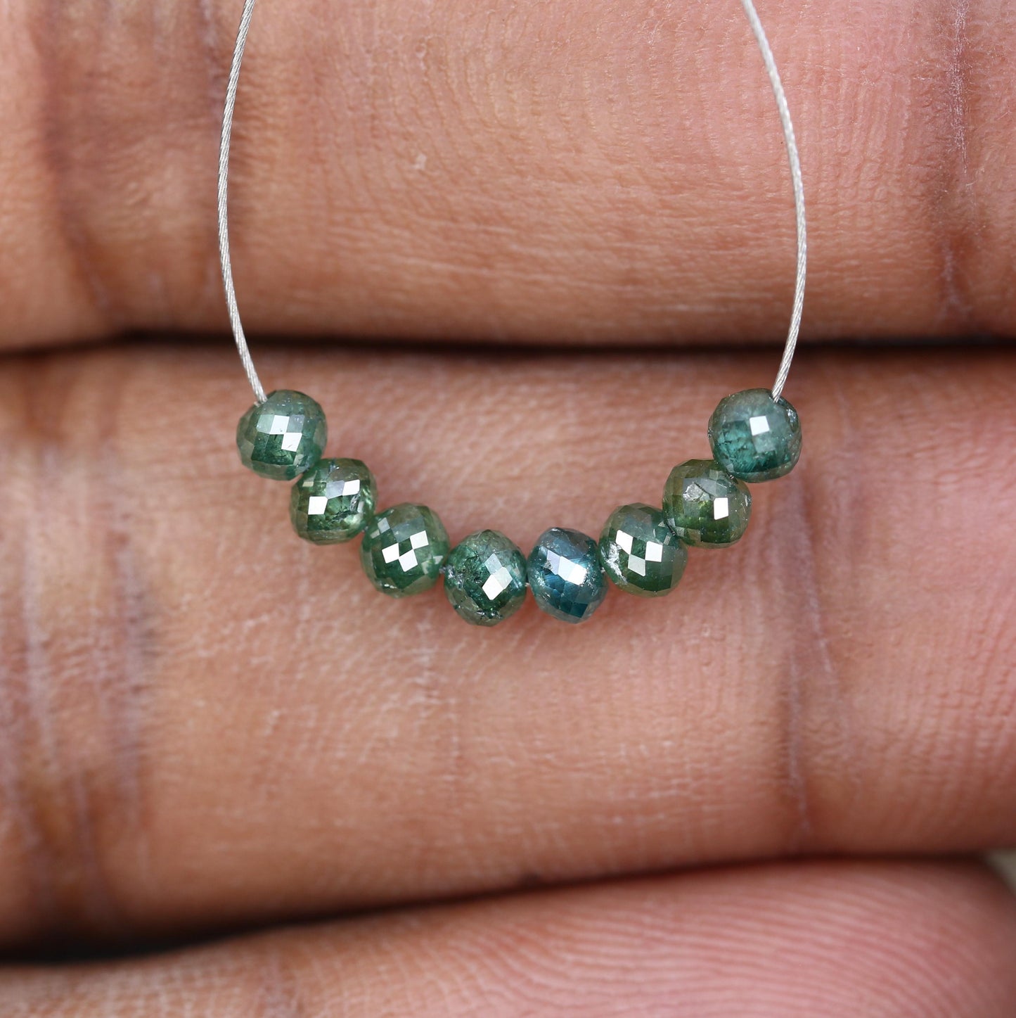 Genuine Green Treated Diamond Beads | High-Quality Gemstone Supplies for Custom Jewelry