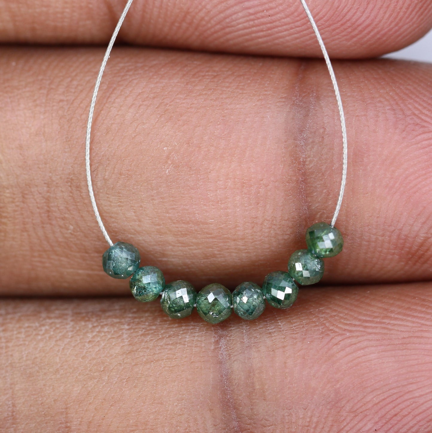 Versatile Green Diamond Beads for Jewelry Making | High-Quality Gemstone Strands for Crafting