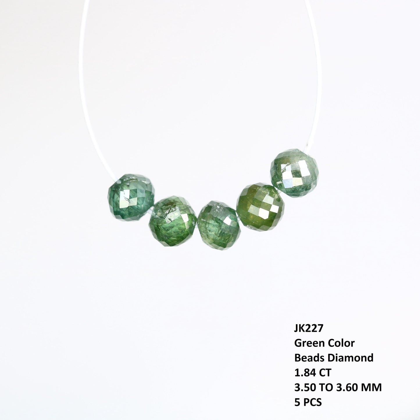 Green Treated Diamond Beads for Necklace and Bracelet | Genuine Sparkling Gemstone Jewelry | Unique DIY Jewelry Supplies