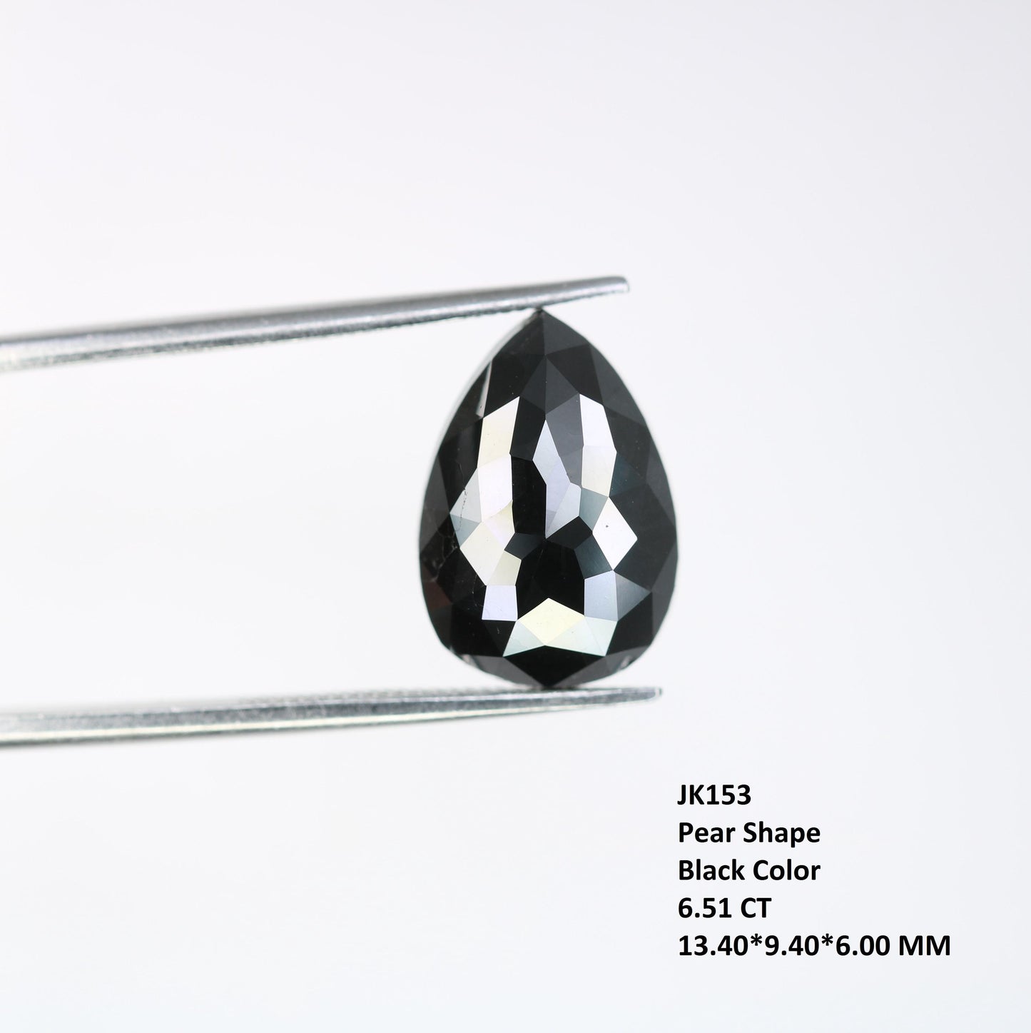 Premium Loose Black Diamond - Faceted Pear Shape Natural Stone for Custom Jewelry, Engagement Rings, and Unique Gifts