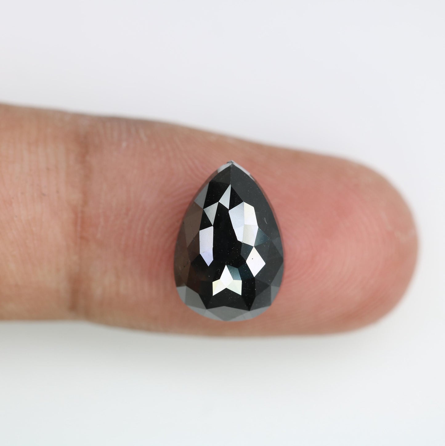 Premium Loose Black Diamond - Faceted Pear Shape Natural Stone for Custom Jewelry, Engagement Rings, and Unique Gifts