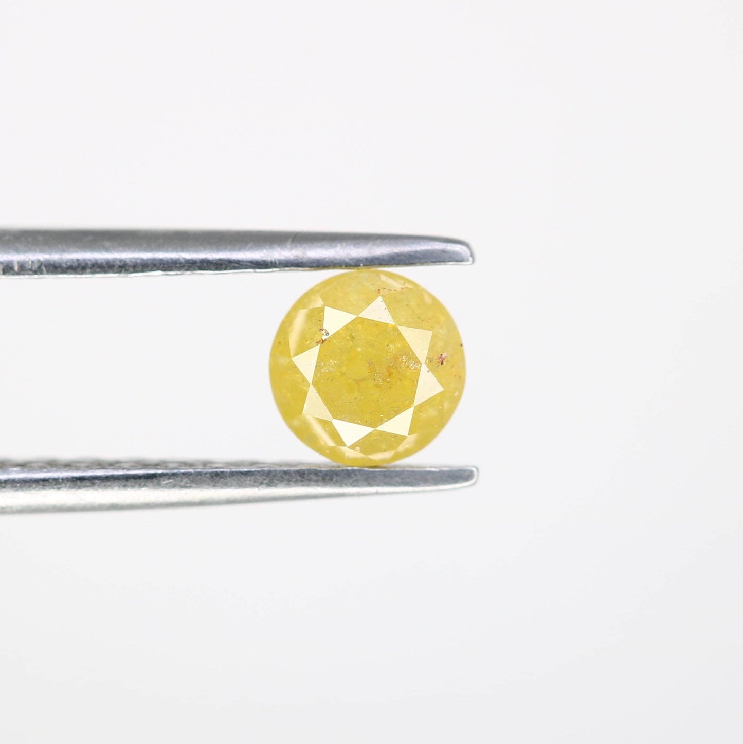 Radiant Natural Yellow Rustic Round Cut Diamond - Unique Gemstone for Engagement Rings, Statement Jewelry & Custom Designs