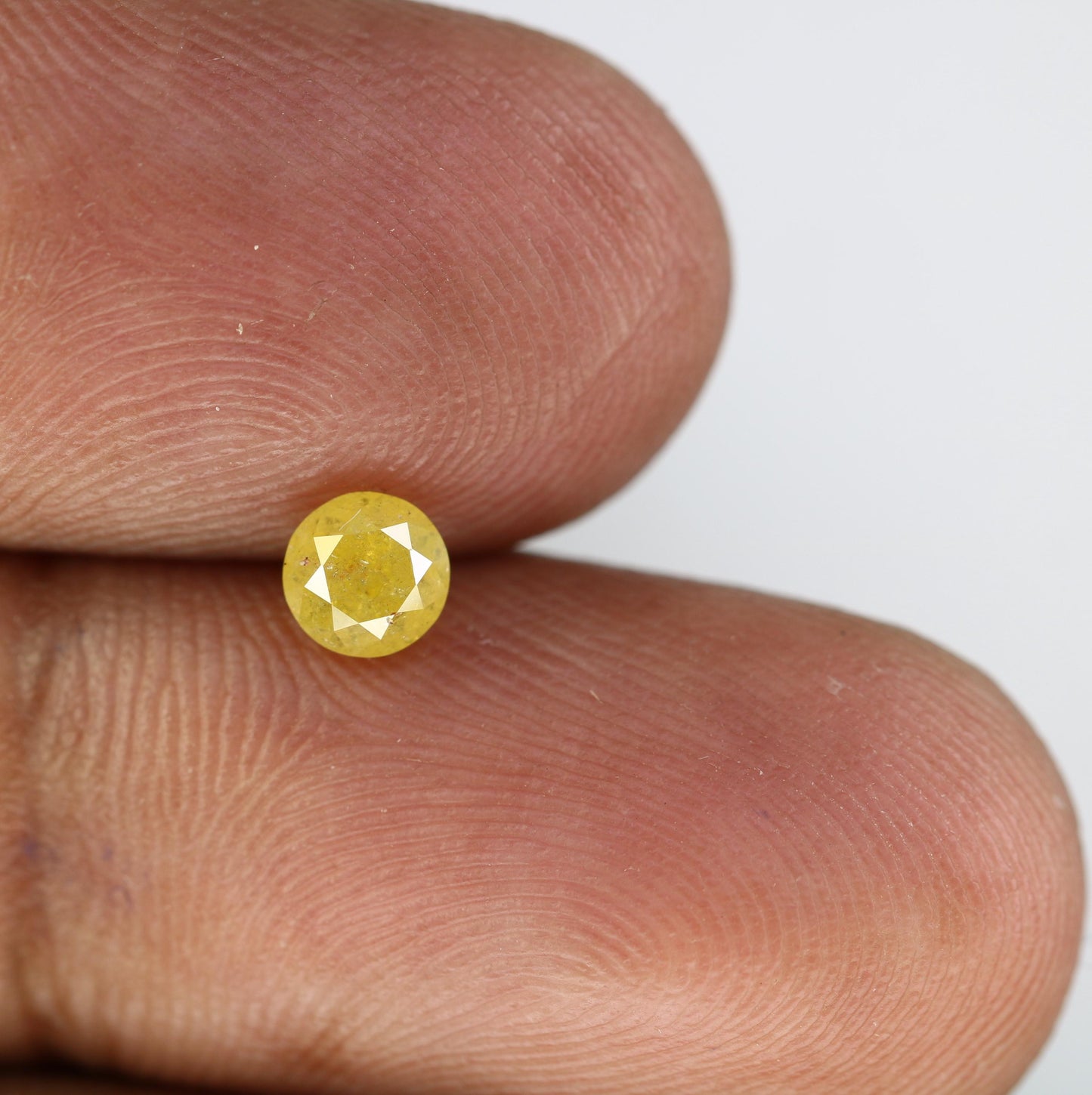 Radiant Natural Yellow Rustic Round Cut Diamond - Unique Gemstone for Engagement Rings, Statement Jewelry & Custom Designs