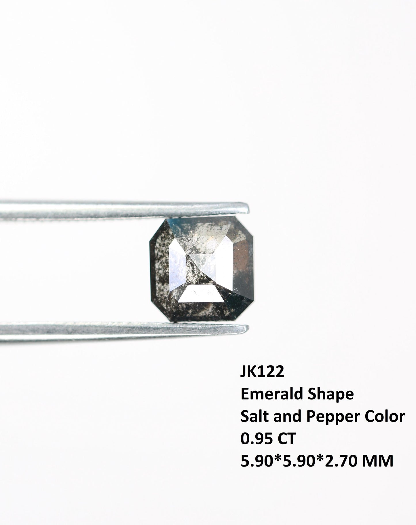 Elegant Salt and Pepper Emerald Cut Diamond - Distinctive Gemstone for Engagement Rings, Artisan Jewelry & Custom Creations