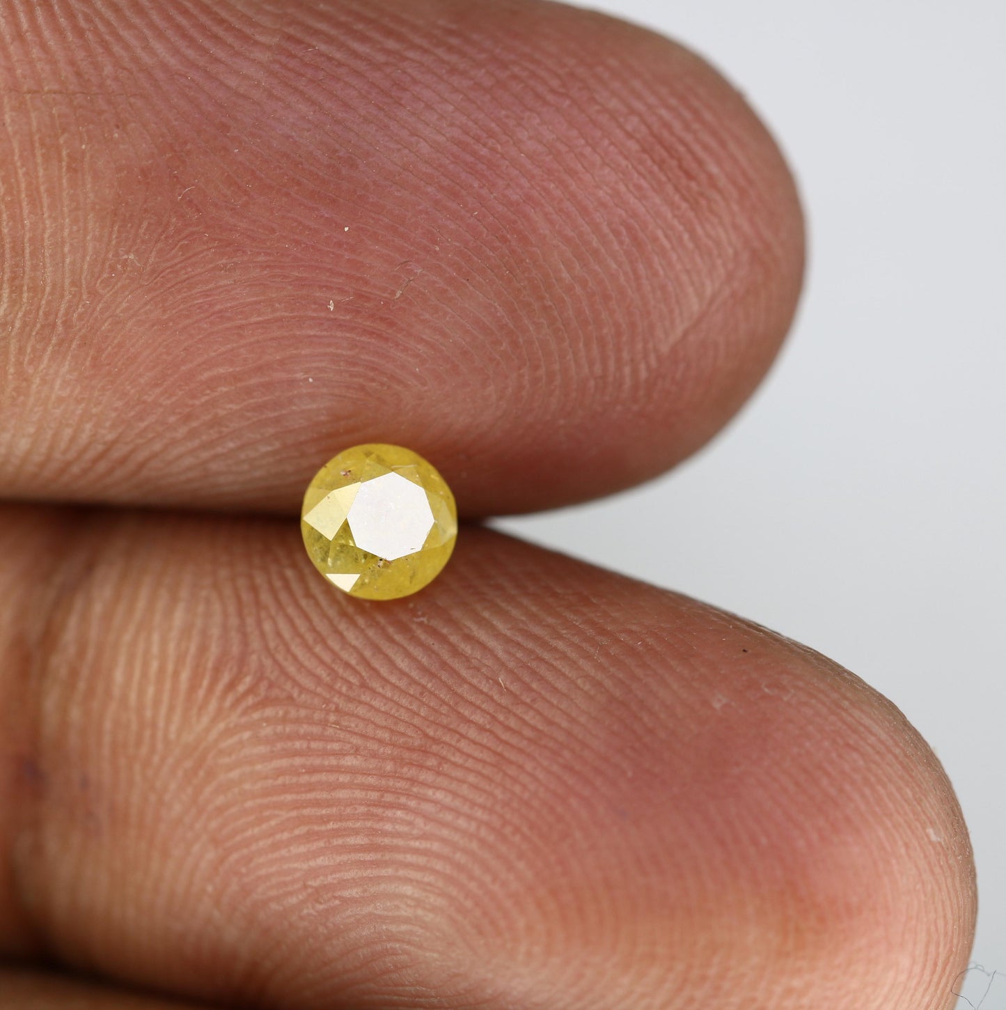 Radiant Natural Yellow Rustic Round Cut Diamond - Unique Gemstone for Engagement Rings, Statement Jewelry & Custom Designs