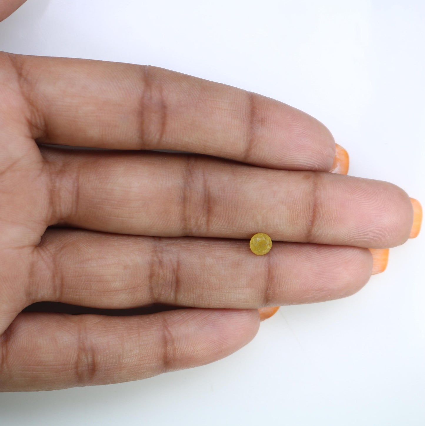 Radiant Natural Yellow Rustic Round Cut Diamond - Unique Gemstone for Engagement Rings, Statement Jewelry & Custom Designs