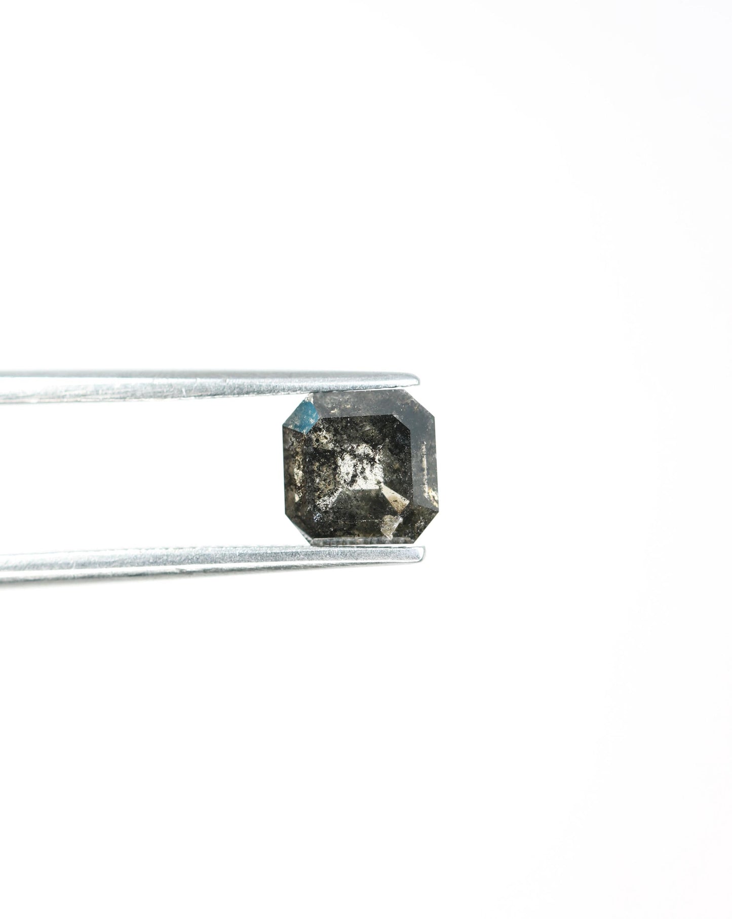 Elegant Salt and Pepper Emerald Cut Diamond - Distinctive Gemstone for Engagement Rings, Artisan Jewelry & Custom Creations