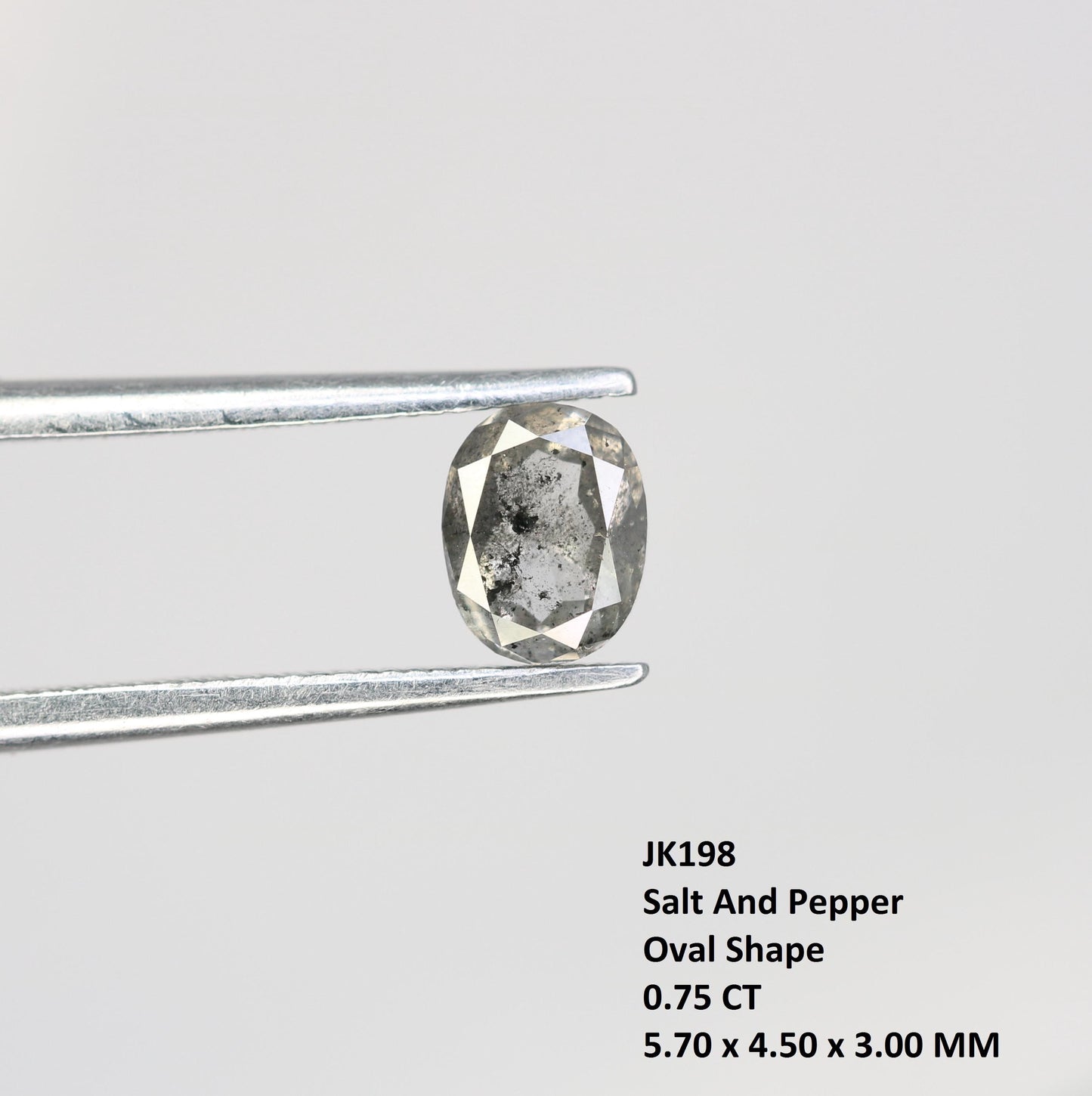 Gorgeous Oval-Shaped Salt and Pepper Diamond - Unique Gemstone for Engagement Rings, Artisan Jewelry & Custom Creations