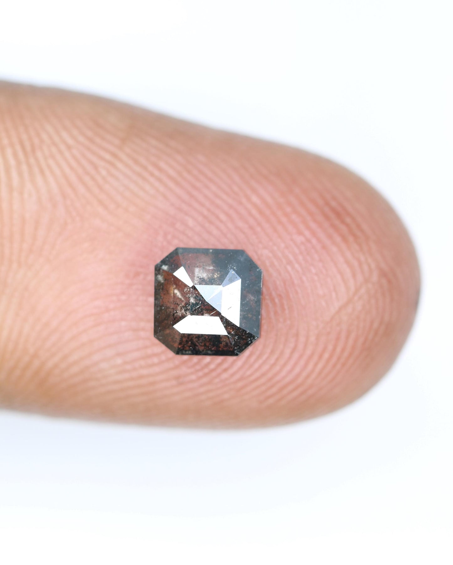 Elegant Salt and Pepper Emerald Cut Diamond - Distinctive Gemstone for Engagement Rings, Artisan Jewelry & Custom Creations
