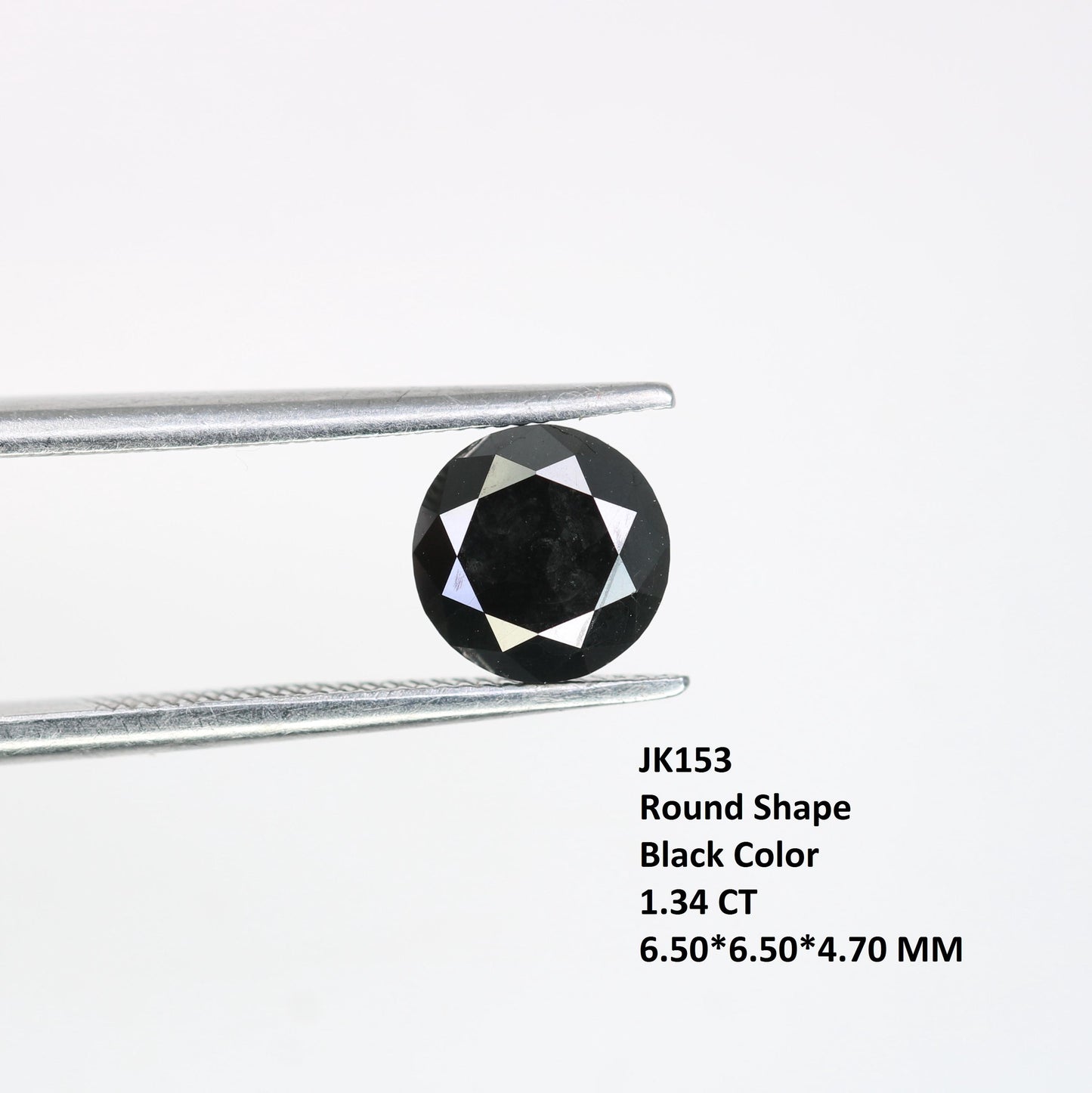 Striking Black Round Diamond - Unique Gemstone for Engagement Rings, Artisan Jewelry & Custom Creations