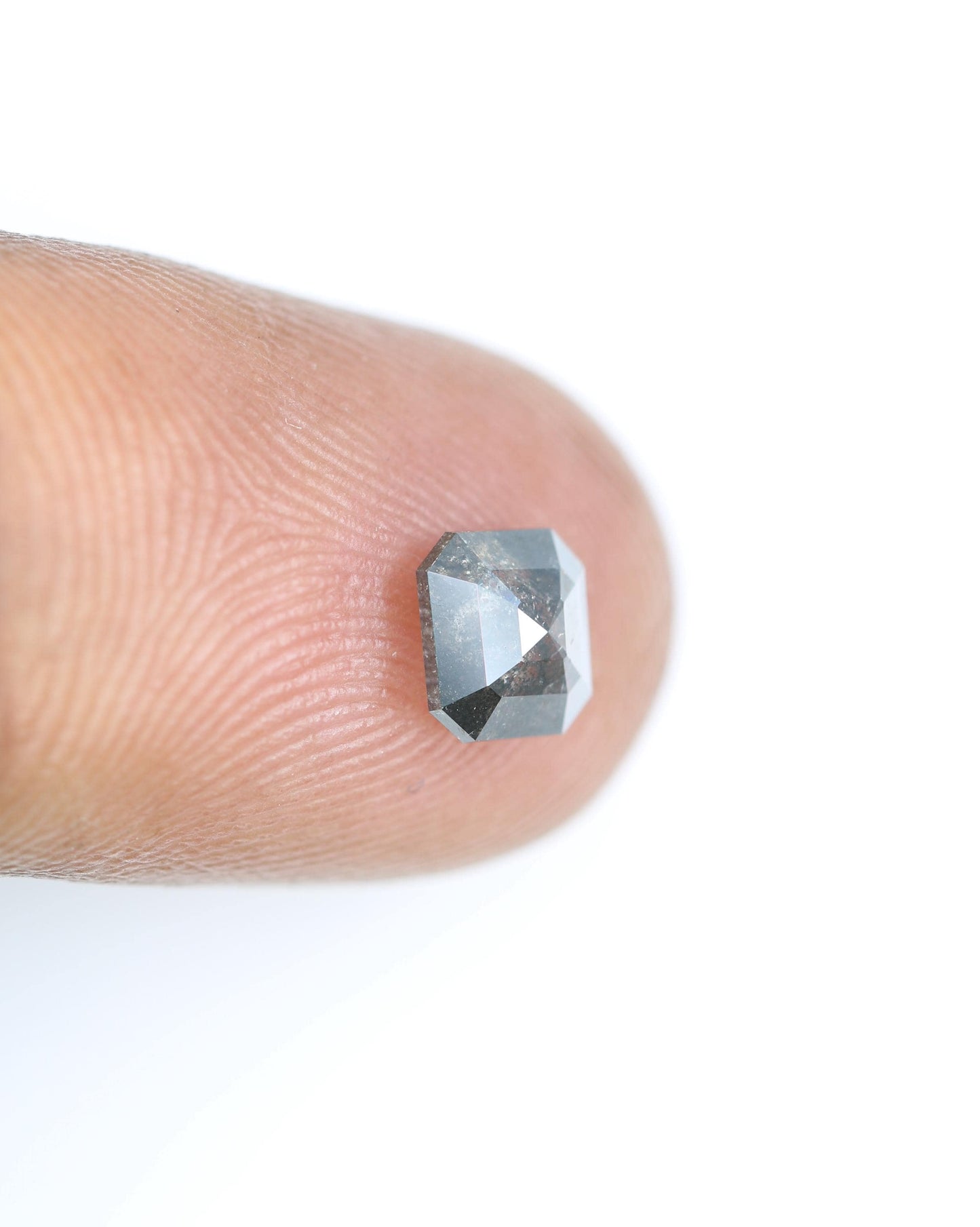 Elegant Salt and Pepper Emerald Cut Diamond - Distinctive Gemstone for Engagement Rings, Artisan Jewelry & Custom Creations