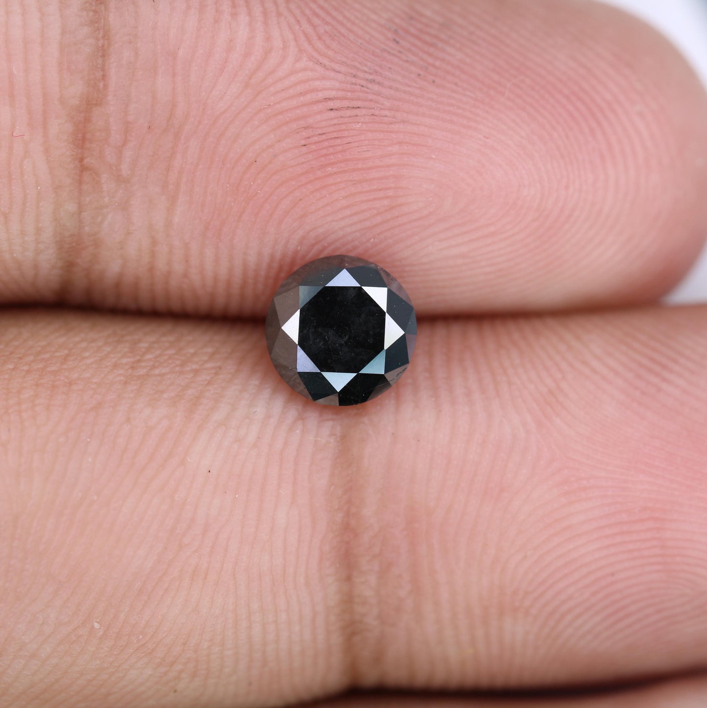 Striking Black Round Diamond - Unique Gemstone for Engagement Rings, Artisan Jewelry & Custom Creations