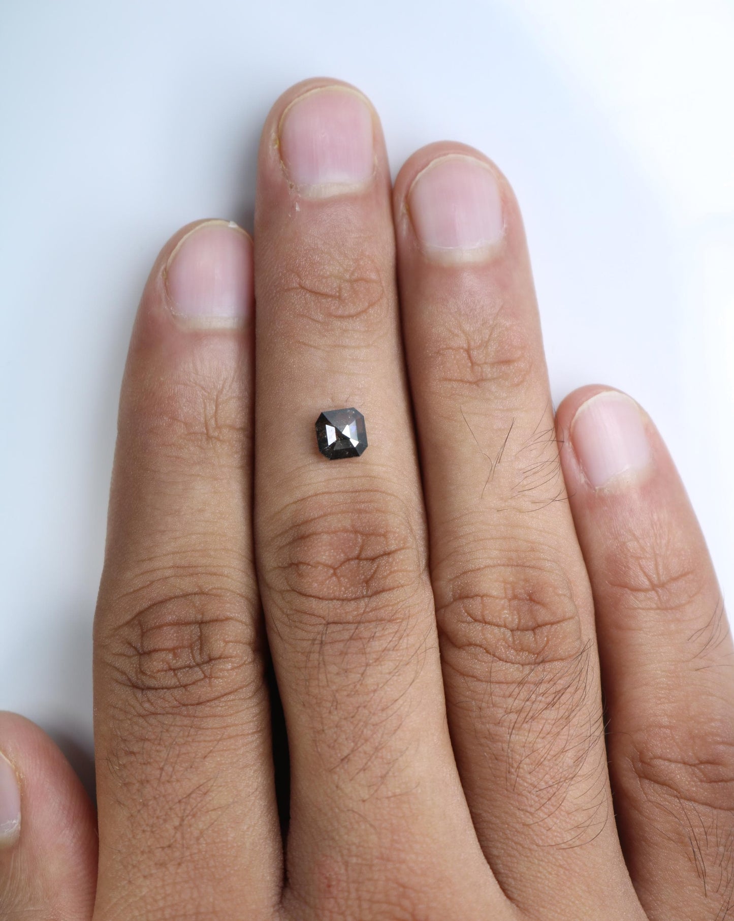 Elegant Salt and Pepper Emerald Cut Diamond - Distinctive Gemstone for Engagement Rings, Artisan Jewelry & Custom Creations